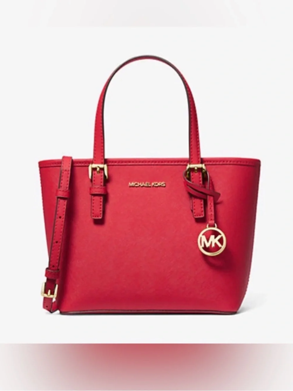 Michael Kors Jet Set Travel XS Carryall Tote Shoulder Bag Red